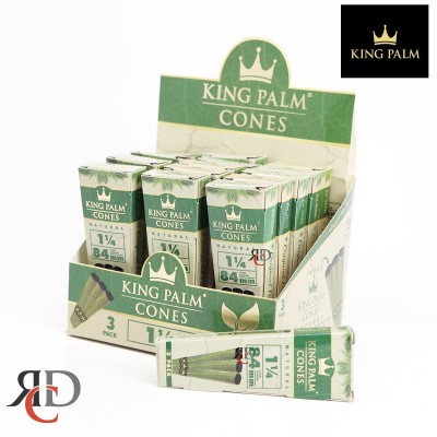 KING PALM CONES - NATURAL - 1 1/4 84mm - 3PK - 15CT